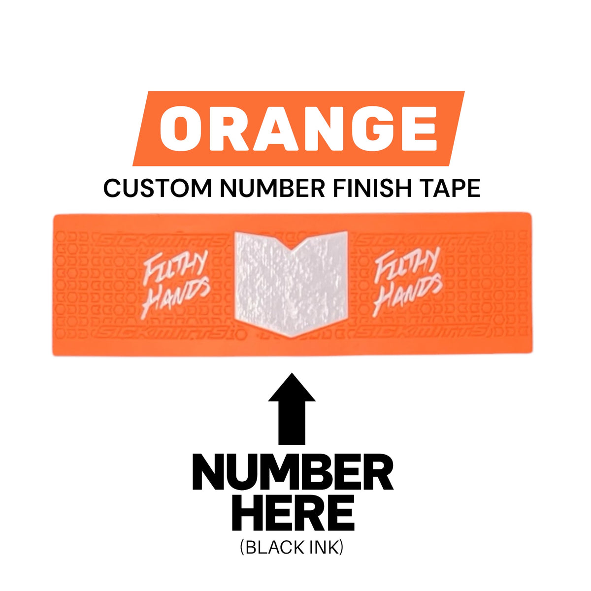 Custom Number Finish Tape Orange