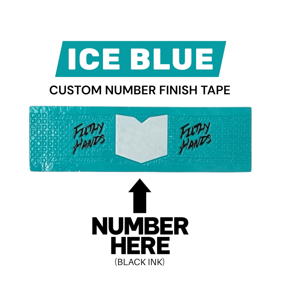 Custom Number Finish Tape Ice Blue